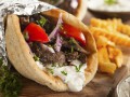 Homemade Meat Gyro with French Fries